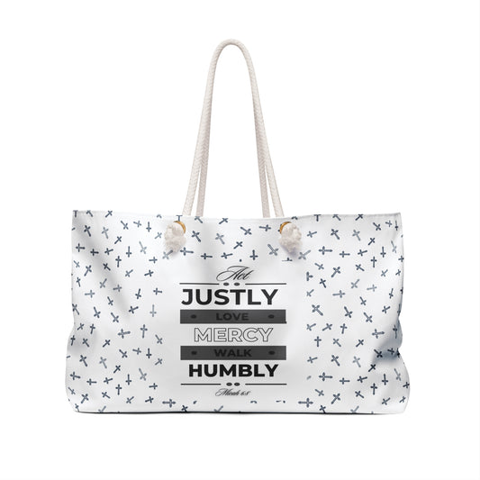 Micah 6:8 Faith-Inspired Weekender Tote