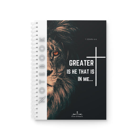 Greater is HE in Me...than he. Spiral Notebook