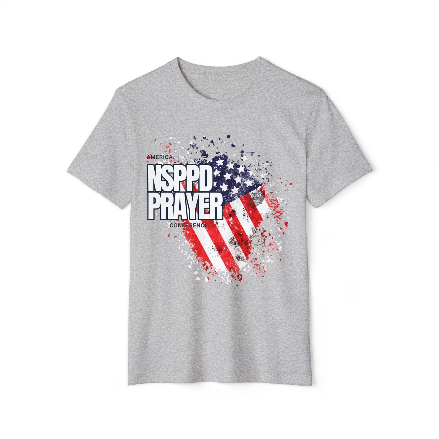Patriotic Prayer T-Shirt, Unisex Organic Tee, Eco-Friendly Shirt, NSPPD Prayer Apparel, USA Flag Design Wear